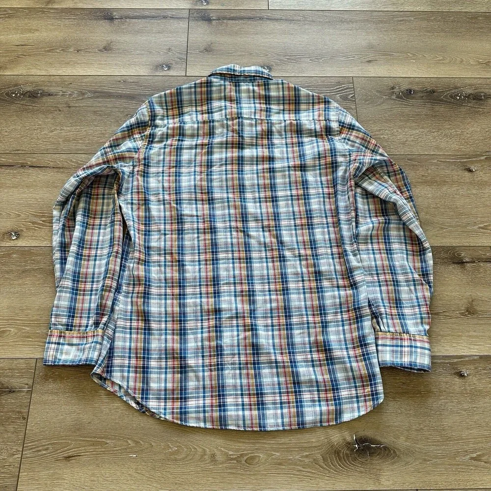 Vintage‎ Levi's Shirt Mens L Movin' On Plaid Button Up Western 80s Cotton